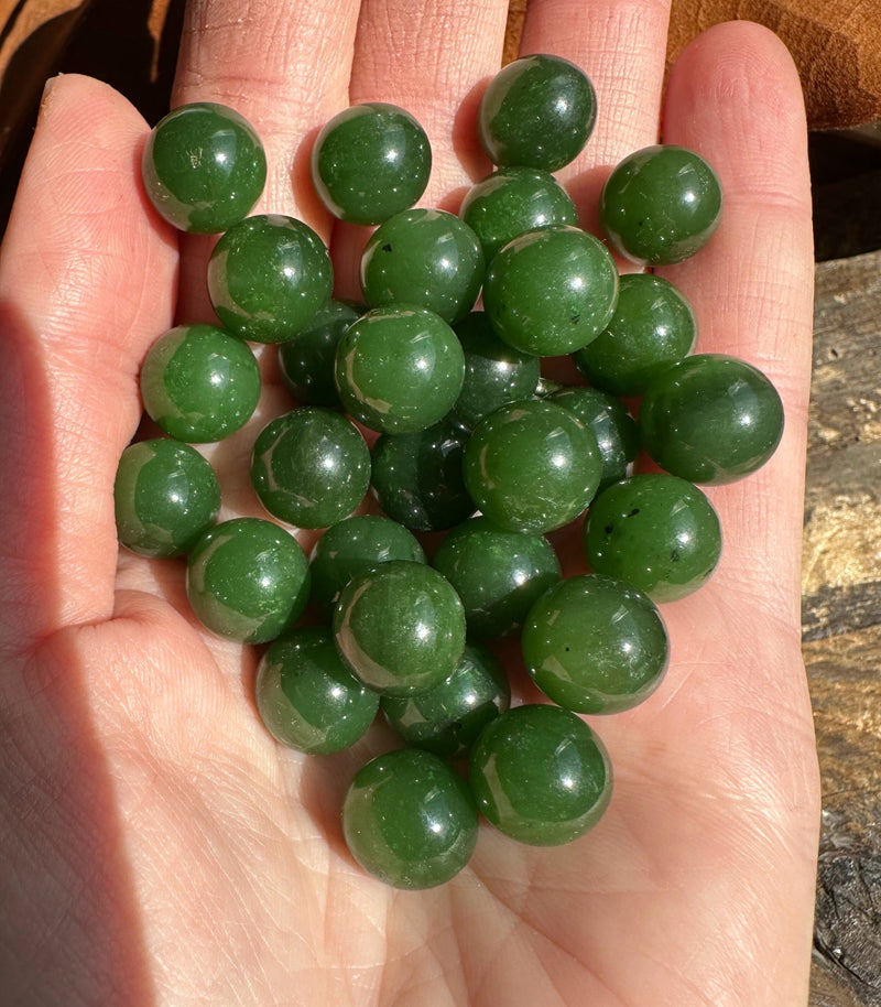 A Grade Canadian Jade Undrilled 11mm Beads/Marbles