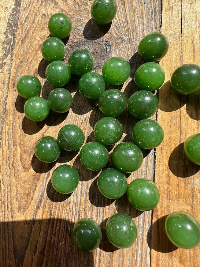A Grade Canadian Jade Undrilled 11mm Beads/Marbles