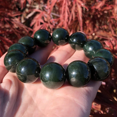 Jade Bead Bracelet, 18mm