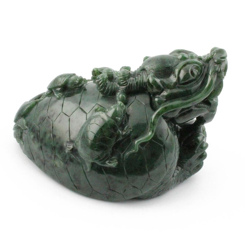 Jade Dragon Turtle Carving, 6"*